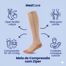 Meia de Compressão 20-30 mmHg com Zíper – Fácil de Calçar