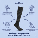 Meia de Compressão 20-30 mmHg Cano Alto para Esqui, Ciclismo e Corrida